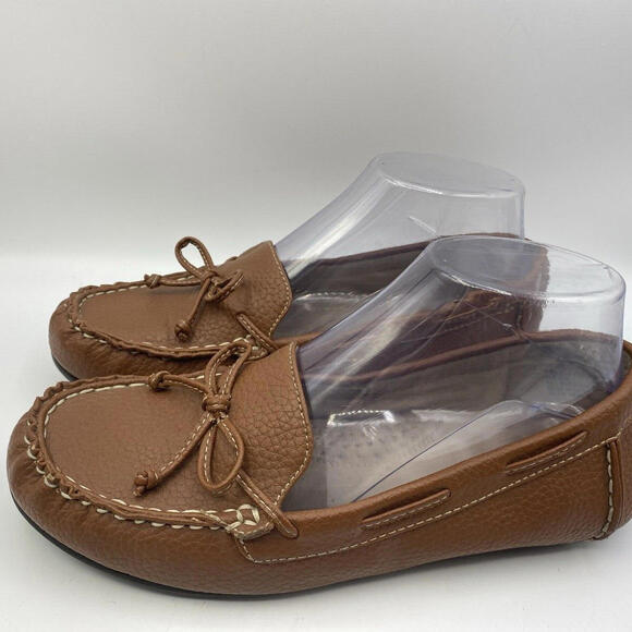 St. John's Bay Shoes - St Johns Bay Nexter Suede Slip-on Loafers Women 7 Flat Moccasin Shoe Brown